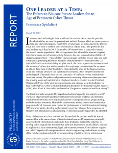 March 26, 2013: New Pell Center study details the challenges of preparing leaders for an era of cyber threat