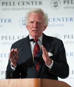 Senator Gary Hart speaks at the inaugural Story in the Public Square, April 12, 2013.