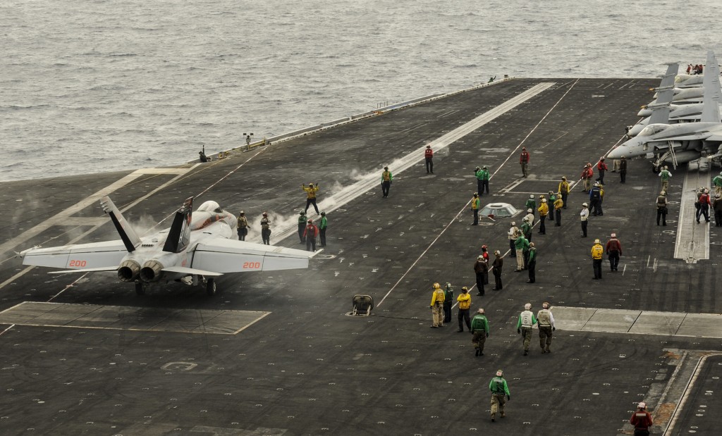 Flight operations from the deck of the USS Nimitz