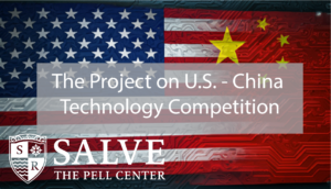 U.S. and China Flags as background for China Technology Project