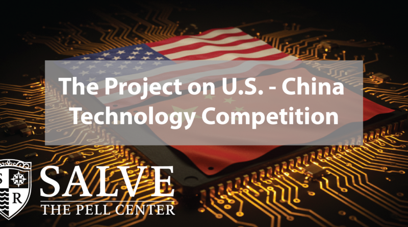 U.S. and Chinese flags on a computer chip.